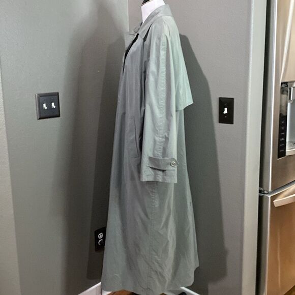 Vintage London Fog Light Spruce Green Trench Coat Removable Wool Liner - Picture 11 of 16